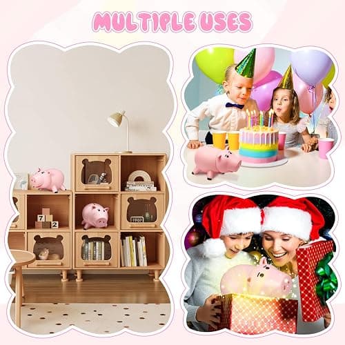 Hamm Piggy Bank Cute Pink Pig Money Box Plastic Saving Coin Box with Color Package Money Bank Great Gift Toy for Kid Children Girls Boys thumbnail 5