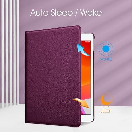 Fintie Rotating Case for iPad 9th Generation (2021) / 8th Generation (2020) / 7th Gen (2019) 10.2 Inch - 360 Degree Rotating Stand Cover with Pencil Holder, Auto Wake Sleep, Purple thumbnail 6