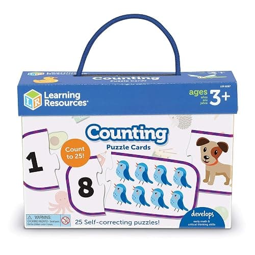 Learning Resources Counting Puzzle Cards, Kindergarten Readniness, Self Correcting Puzzles, Ages 3+ - Image 1