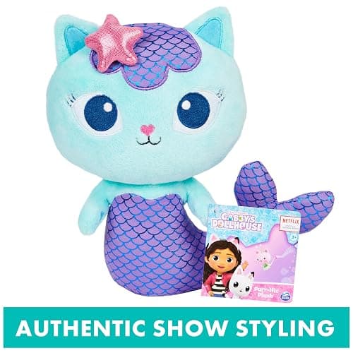 Gabby’s Dollhouse, 8-inch MerCat Purr-ific Plush Toy, Kids Toys for Ages 3 and up - Mercat thumbnail 5