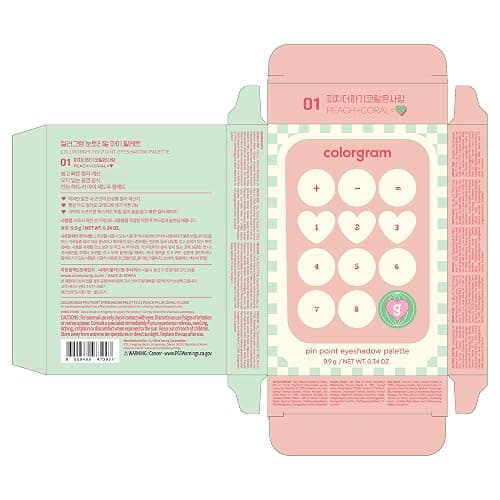 COLORGRAM Pin Point Eyeshadow Palette 01 Peach+Coral= | Ultra-Blendable Matte, Glitter, Shimmer Shades for Daily Makeup | K-Beauty Eye Palette with Easy-to-Use Calculator Design thumbnail 10