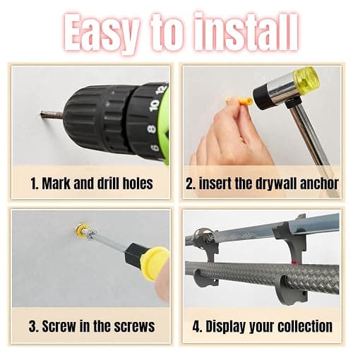 Eforlife 2/Set Sword Hook Wall Mount Samurai Sword Hanger Display Holder Adjustable for Katana Wakizashi Tanto Genji Sword Weapon Rack thumbnail 6