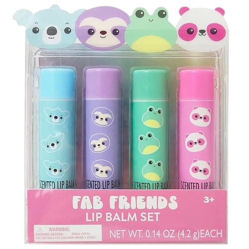 LUV HER Lip Balm Set Pack of 4 - Tinted Lip Balm with Playful Colors and Flavors - Perfect Girls Makeup Accessory - Ideal for Dry Weather Protection, Ages 3+ - Image 1