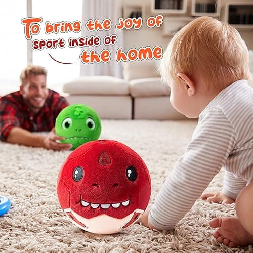 VangeBow Silent Indoor Soccer Balls for Toddlers 1-3, Inflatable Soft Plush Baby Toddler Soccer Ball Toys Gifts for Kid 3-5 Year Old Boy First Birthday Gift (Tyrannosaurus Rex, Pump Include) - Tyrannosaurus Rex thumbnail 8