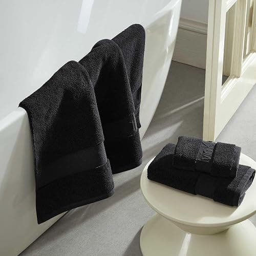 Calvin Klein - Bath Towels, Super Soft & Absorbent Cotton Towels, Zero Twist Construction, Brand Locker Loop for Easy Hanging (Iconic Solid Black, 3 Piece) thumbnail 7