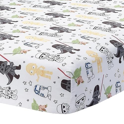 Lambs & Ivy Star Wars Classic 3-Piece Baby Crib Bedding Set - Yoda/Darth Vader thumbnail 4