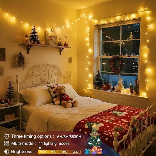 JMEXSUSS Globe String Lights Indoor, Color Changing Christmas Lights Plug in, Warm White & Multicolor String Light with Remote for Bedroom Room Tree Party Christmas Decor thumbnail 3