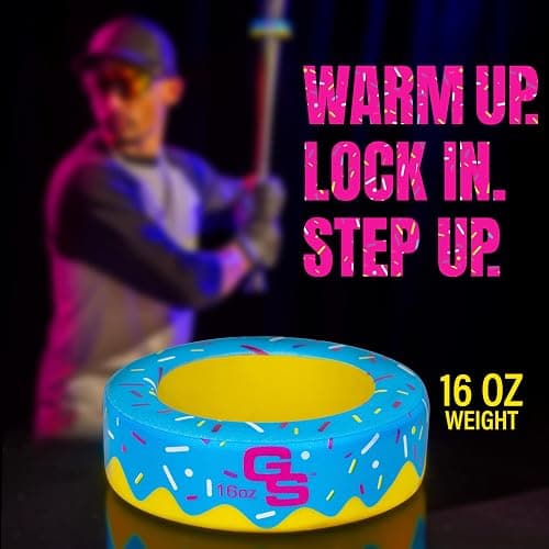 GoSports Baseball and Softball Bat Donut - 16 oz Baseball Drip Bat Weight for Youth and Adult - Blue or Pink thumbnail 3