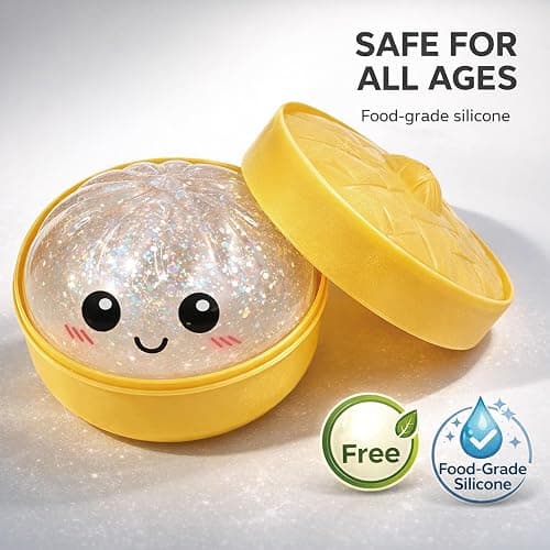2026 Upgrade Glitter Dumpling - Dumpling Squishy Glitter, Dumplings Stress Ball for Playing, Party, Alone (Pink+Purple) thumbnail 3
