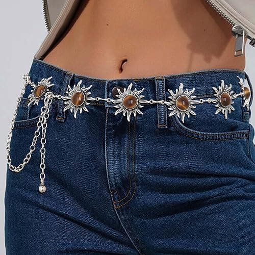 Navoky Tiger Eye Sun Waist Chain Belt Body Chains Adjustable Costume Belly Bracelet Jewelry Accessories for Women thumbnail 4