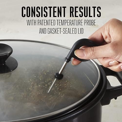WESTON BRANDS 2-in-1 Indoor Electric Smoker & Programmable Slow Cooker, 6 Quart, With 3-Tier Smoking Rack for Meat, Cheese and More, Dishwasher Safe Crock, Temperature Probe, Black (03-2500-W) thumbnail 7