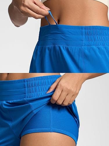 MCEDAR Women's Athletic Shorts for Gym Workout Shorts 2.5" Quick-Dry Lightweight Running Short with High Waisted Zip Pockets thumbnail 5