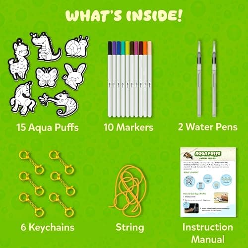 Skillmatics Aqua Puffs Animals, Art & Craft, Paint by Number, Gift for Kids | DIY Puffy Keychains, Screen-Free, Mess-Free Activity, Travel & Creative Kit for Girls & Boys Ages 4, 5, 6, 7, 8, 9, 10 thumbnail 6