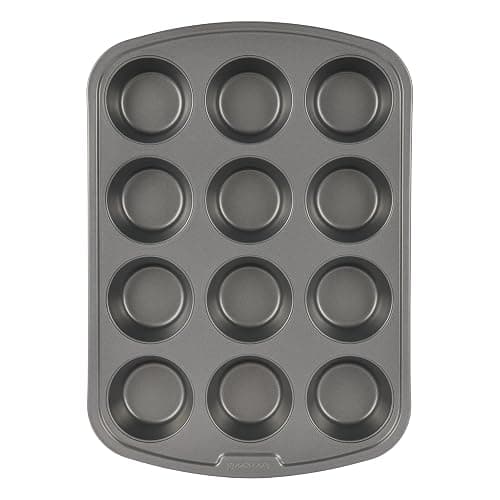GoodCook Everyday Nonstick Steel Muffin Pan, 12 cup, Gray - Image 1