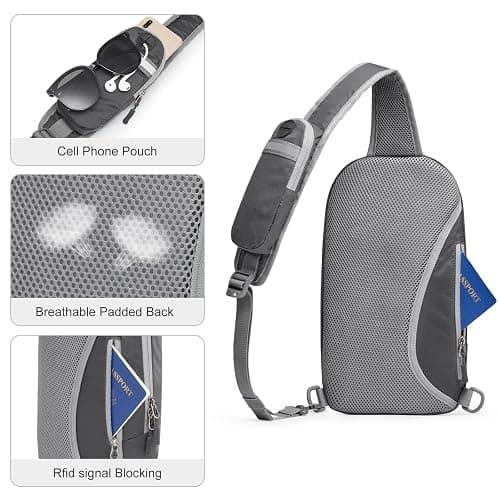 G4Free Sling Bag RFID Blocking Lightweight Crossbody Backpack Chest Shoulder Bag for Travel Sports Running thumbnail 4