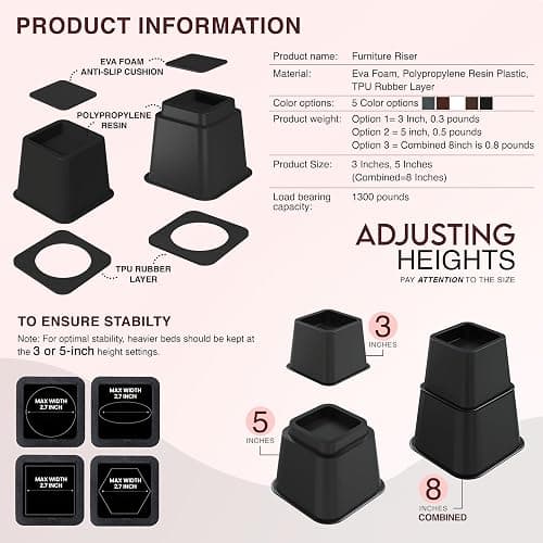 Bed risers thumbnail 5