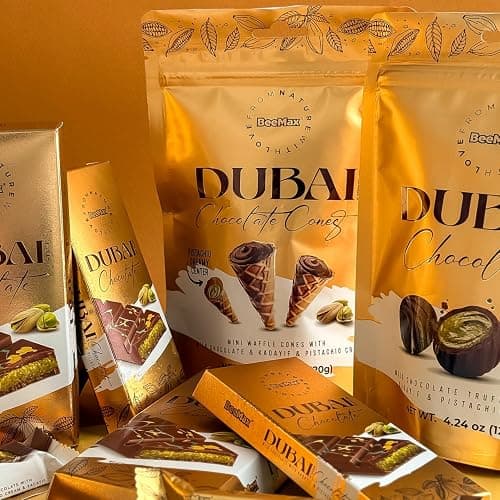 Authentic Mini Dubai-Style Chocolate Bar | 3.36 oz of Luxurious Middle Eastern Indulgence | Premium Milk Chocolate, Golden Kadayif Crisps, Velvety Tahini & Hand-Harvested Pistachios – Imported from Turkey thumbnail 7