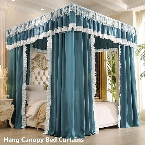 AIKASY Premium Canopy Bed Frame Posts for Twin Size Beds - Sturdy Metal Poles, Four Corner Bed Brackets - Perfect Addition to Metal and Wood Bed Frames for Bedroom Decor Upgrade (White) thumbnail 4