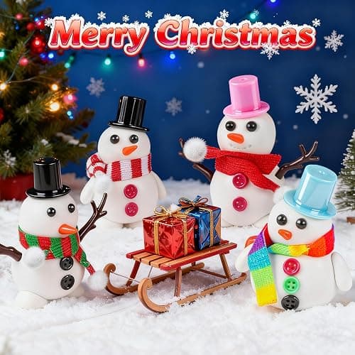 LAWOHO Build a Snowman Kit with Clay & Clear Slime, Snowman Crafts for Kids, Slime Making Kit for Girls & Boys, for Kid Indoor Decorations Christmas Crafts, Kids Stocking Stuffers thumbnail 2