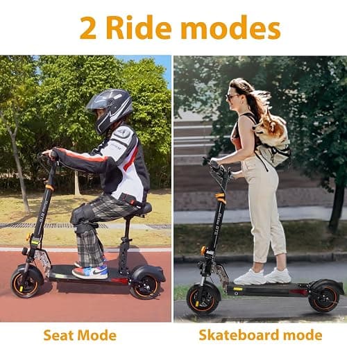 Electric Scooter Adults 1600/4000/6000W Motor 50 Miles Long Range & 40/45/50 MPH Top Speed 10" Off Road Tire Folding E-Scooter 60V/48V 20.8AH Battery Kick Scooter with Detachable Seat for Commuter thumbnail 2