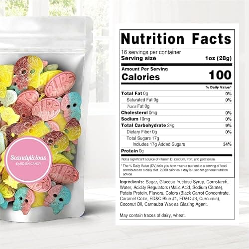 Bubs Swedish Candy Mix - Big Ovals, Skulls, and More - Sweet and Sour Swedish Gummies - 1 Pound of Godis From Sweden thumbnail 2