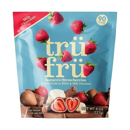 Tru Fru, Frozen Strawberries White And Milk Chocolate, 8 Ounce - Image 1