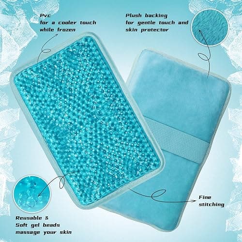 Gel Beads Ice Pack Ice Bag with Strap-Reusable Hot & Cold Pack Compress Therapy for Pain, Swelling,Injuries of Knee, Shoulder, Foot, Back, Ankle, Neck, Hip, Elbow,Wisdom Tooth (Blue-2Pack) thumbnail 4
