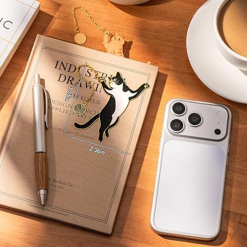 4 Pcs Cat Bookmark Set for Women, Cute Metal Bookmarks with Gold Chain and Round Charm, Book Marks for Reading Women, Book Marker, Bookmarks for Book Lovers thumbnail 2