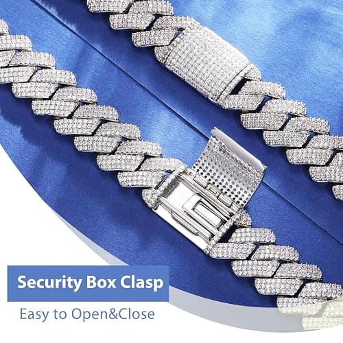 Ucciyo 20MM Cuban Link Chain for Men Iced Out Miami Cuban Necklace 18k Gold Plated 5A+ Zicron 10MM/12MM/14MM/20MM Iced Out Chain Gold/Silver Bling Luxury Hip Hop Jewelry For Women Men thumbnail 8