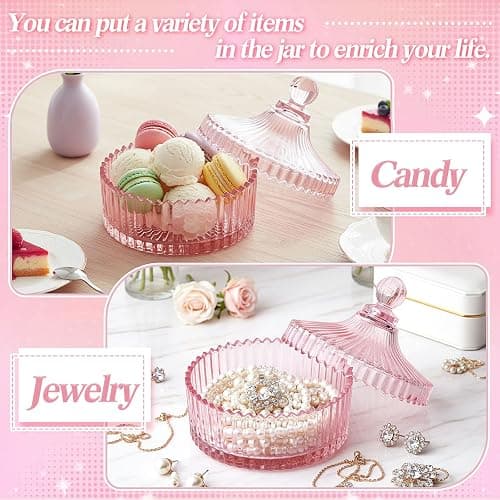 Ferrochef Extra Large Body Powder Puff and Container, 5.5'' Crystal Container with 5.3'' Oversize Dust Powder Puff Washable Reusable Face Body Glitter Wet Dry Makeup Gift(Pink) thumbnail 6