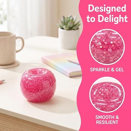 Slush Apple Squishy, Clear Apple Shaped Stress Ball, Soft Slow‑Rise Slush Fidget Ball, Squeeze Toy for Adult (Green 1PCS) thumbnail 4