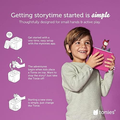 Toniebox Audio Player Starter Set with Cinderella, Belle, Moana, Tangled, and Playtime Puppy - Listen, Learn, and Play with One Huggable Little Box - Purple - Purple thumbnail 4