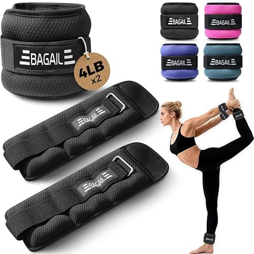 BAGAIL Ankle Wrist Weights for Women & Men, One Pair of 1/2/4/6/8/10 LBS Wearable Leg Arm Weights with Sleek Design & Secure Fit for Walking, Running, Pilates, Home Fitness & Physical Therapy - Image 1