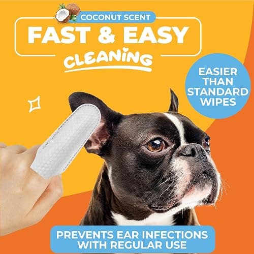 Paw Science Dog Ear Cleaner Wipes – Finger Wipes for Dogs & Cats – Cleaning, Soothing, & Deodorizing Itchy Ears – Pet Ear Relief Solution (Coconut) thumbnail 2