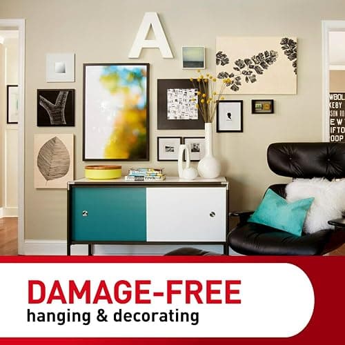 Command 15 lb Large Picture Hanging Strips 14 Pairs (28 Command Strips), Damage-Free Hanging Picture Hangers, No Tools Wall Hanger for Home Decor, White Adhesive thumbnail 4