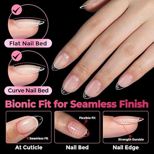 UNA GELLA Short Almond Nail Tips 450PCS Fake Acrylic Nail Tips | 15 Sizes Soft Pre-shape Press On Nails Almond Full Cover Nails Extension Home DIY Salon thumbnail 3