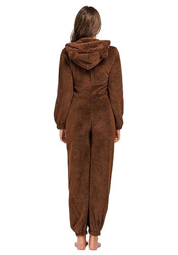 YILEEGOO Women Fleece Onesies Zip Up One Piece Hooded Pajamas Cozy Sleepwear Pyjamas Autumn Winter Warm Loungewear Jumpsuit thumbnail 6
