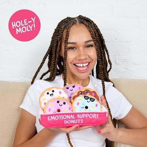 WHAT DO YOU MEME? Emotional Support Donuts by Relatable, Cuddly Stuffed Animals and Toys, Squishy Toys and Plushies, Great Ideas for Loved Ones of All Ages, Includes 5 Plushies with Carrying Basket thumbnail 2