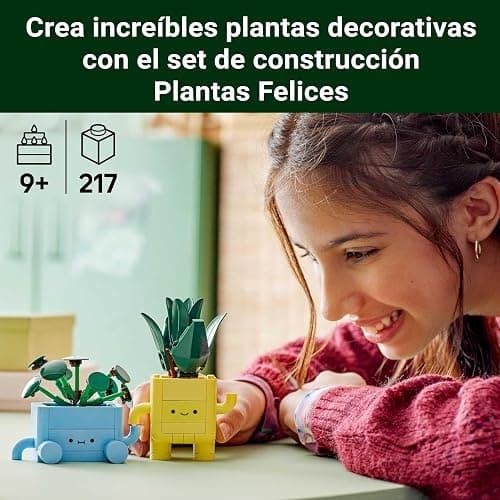 LEGO Botanicals Plantas Felices - Decoración para Estantería y Dormitorio Juvenil - Juguete con 2 Plantas Artificiales de Colores y Caras de Dibujos Animados - Regalo para Niñas de 9+ Años 10349 thumbnail 4