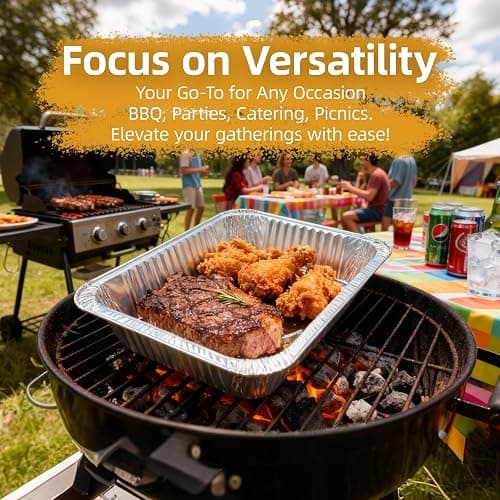 BondOnLum Aluminum Foil Pan with Lids, 9×13 Half Size Pans, Disposable Foil Pans for Roasting, Catering, Picnic or Holiday needs (30 Pack w/Lids) thumbnail 8