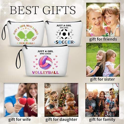 ARIOSEY Volleyball Gifts for Teen Girls Team,Small Volleyball Cosmetic Makeup Bag Stuff Birthday Gifts for Friends Female,Christmas thumbnail 4