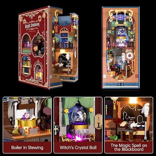 Tweandar Magic Book Nook Building Set with Light. Magic Academy Book Nook Building Kit, DIY Book Nook Building Set for Home Bookshelf Decor for Adults, Teens, Boys, Girls. thumbnail 5