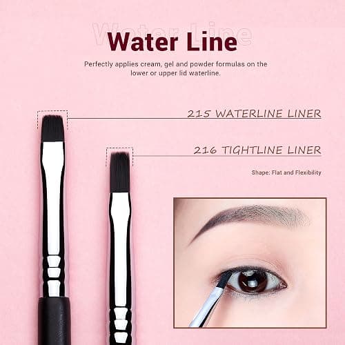 Jessup Eyeliner Brush Set, Professional Eye Liner Makeup Brushes 11pcs, Angled Flat Definer Ultra Fine Bent Pencil Point Eyeliner Brushes for Precision Liner, T324 thumbnail 5