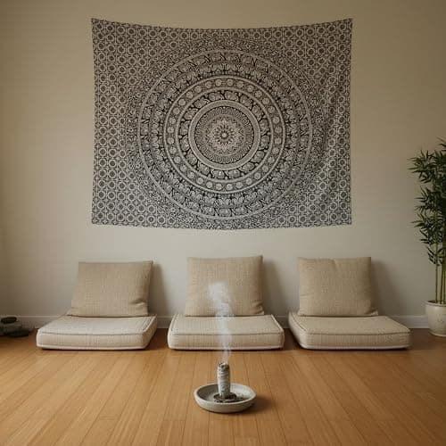 Craft Trade Wall Tapestry, Bohemian Boho Living Room Decor - 50x60 Inches, Black and White thumbnail 7