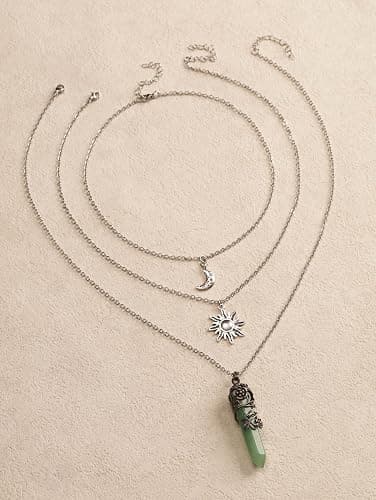 Sacina Gothic Emo Grunge Crescent Moon Choker, Moon Sun Star Choker Necklace, Goth Gothic Necklace, Halloween Christmas Jewelry Gift for Women thumbnail 7