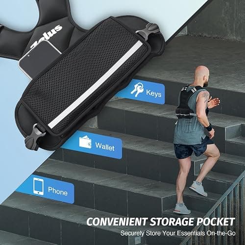 ZELUS Weighted Vest for Men and Women | 4-10lb/11-20lb/20-32lb Vest with 6 Ironsand Weights for Home Workouts | Adjustable Body Weight Vest Exercise Set for Cardio and Strength Training thumbnail 4