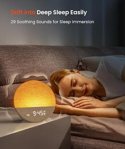 Dreamegg Sunrise 1 - Sunrise Alarm Clock, Sound Machine for Sleep, Customizable Sleep Routines, Dimmable Night Light, 29 Soothing Sounds, White Noise Machine, Wake Up Light for Bedrooms, Adults, Kids thumbnail 5