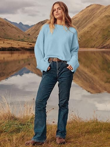 ANRABESS Women's Oversized Crewneck Long Sleeve Fuzzy Knit Casual Chunky Warm 2025 Fall Pullover Sweaters Top Trendy Outfits thumbnail 7