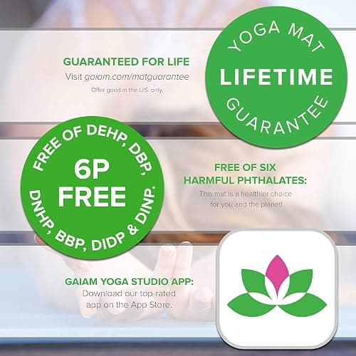 Gaiam Print Yoga Mat, Non Slip Exercise & Fitness Mat for All Types of Yoga, Pilates & Floor Exercises thumbnail 8