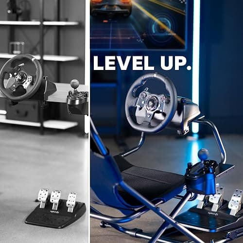 VIVO Foldable Racing Simulator Chair with Wheel Stand, Gear Mount, Cockpit and Frame Only, Fits Logitech, Thrustmaster, Fanatec, Compatible with Xbox One, PlayStation, PC Video Game, STAND-RACE2F thumbnail 8